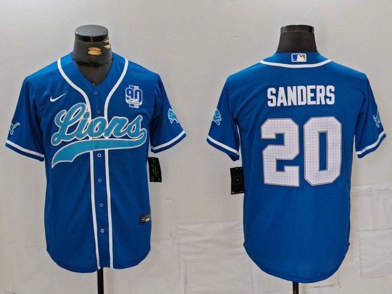 Men Detroit Lions #20 Sanders Blue Second generation joint name 2024 Nike Limited NFL Jersey style 8153->detroit lions->NFL Jersey